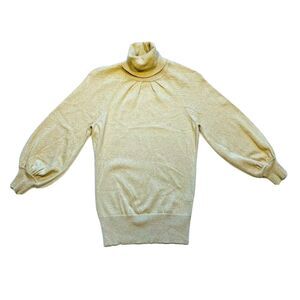NEW Vintage Express‎ Design Studio Metallic Turtleneck Sweater Shimmer Gold XS
